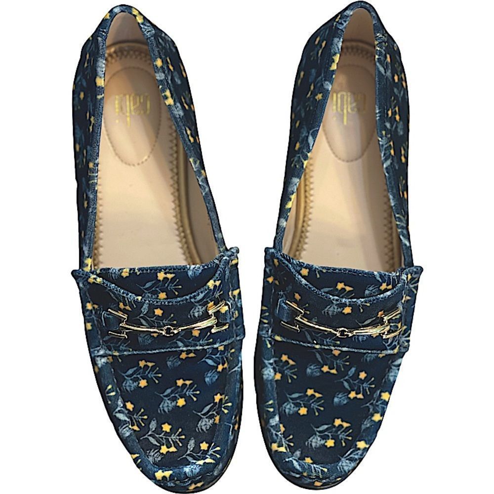 Cabi Carnaby Loafer Shoes Floral Size 7 Women Slip On Shoe Flat #6005 NWOT